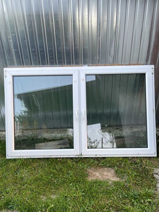 Okno okna PCV 206 cm x 125 cm używane białe plastikowe
