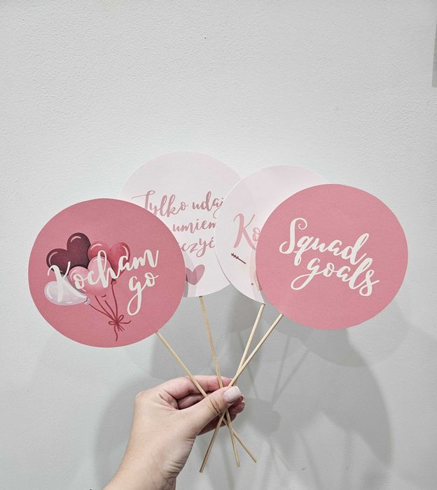 Zestaw rekwizytów tabliczek do zdjęć | Ślub | Wesele | różowe