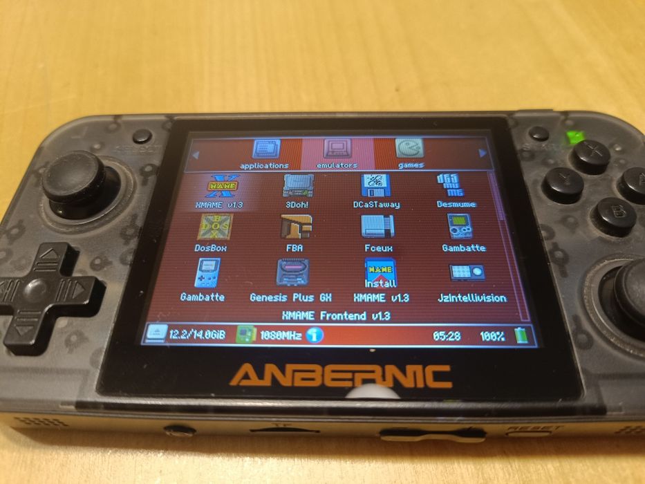 Konsola retro Anbernic RG350 IPS | Emulatory PS1, GBA, SNES + microSD