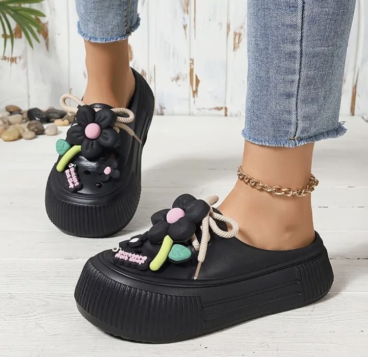 Crocs  38 39  24,25см Резиновые сабо шлёпки шлёпанцы на платформе мюли