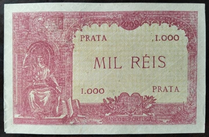 Nota 1000 Réis 1910 Prova Uniface Estado Bela