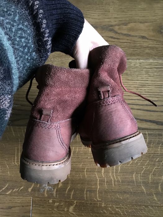 Timberland bordowe zimowe buty botki