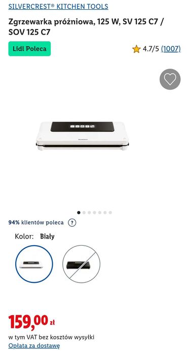 SILVERCREST zgrzewarka próżniowa 125 W, NOWA.