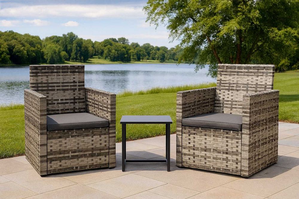 2 FOTELE RATTANOWE + STOLIK GRATIS Zestaw na balkon ogród 319191