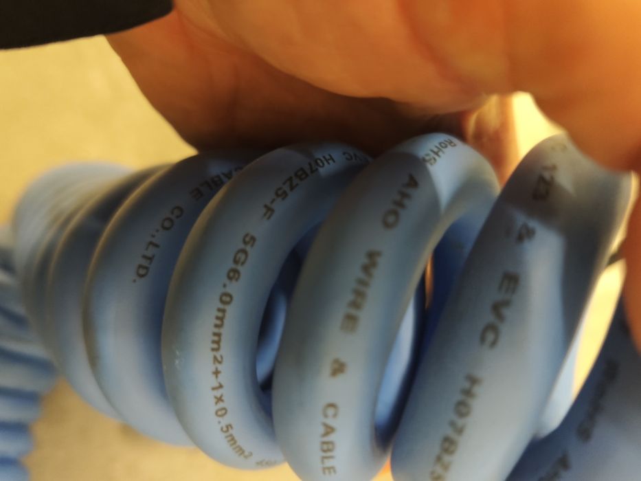 Cabo type 2 5m espiral 32a trifásico 22kw