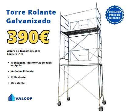 Torre de Andaime Rolante Galvanizado Altura T 6,5m - Novo