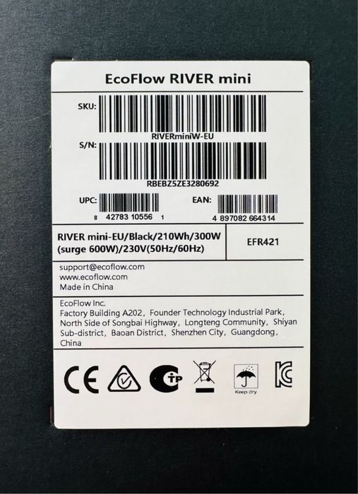 EcoFlow River mini EU Wireless, 210 Wh
