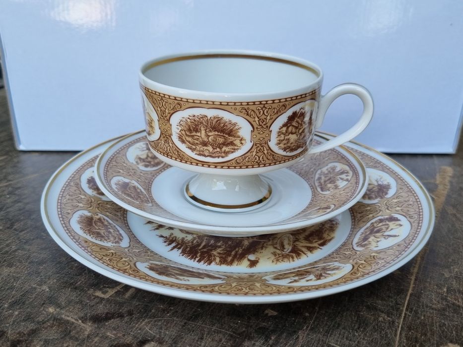 Trio śniadaniowe z motywem myśliwskim