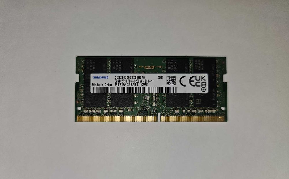 Memória RAM SODIMM 16Gb DDR4 Samsung 3200MHz para Portátil