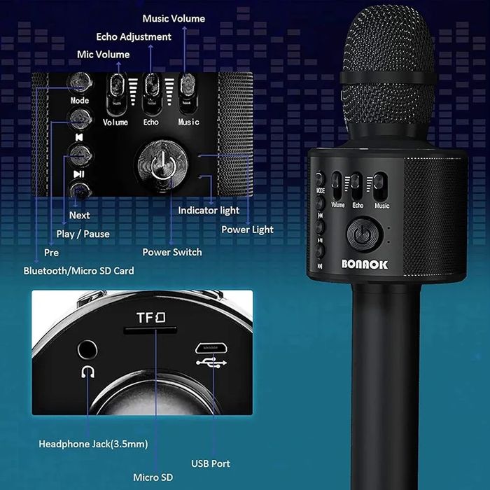 Mikrofon z głośnikiem Bonaok K724