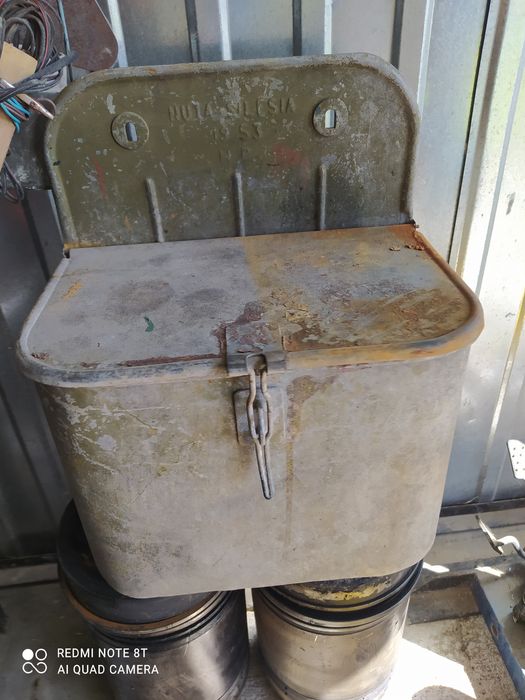 Stara Ocynkowana umywalka wojskowo