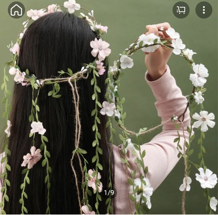 Весняний віночок з квітами на голову,новий