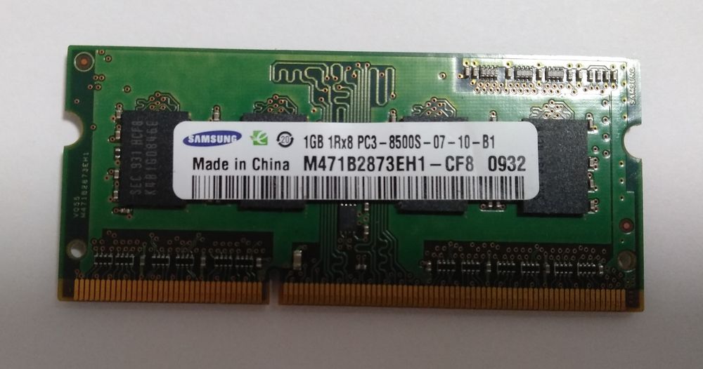 Оперативная память DDR 1GB Samsung ОЗУ 1Rx8 PC3-8500S-07-10-B1 M471B28