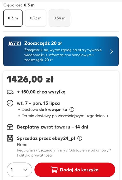 Komoda 70x30x114