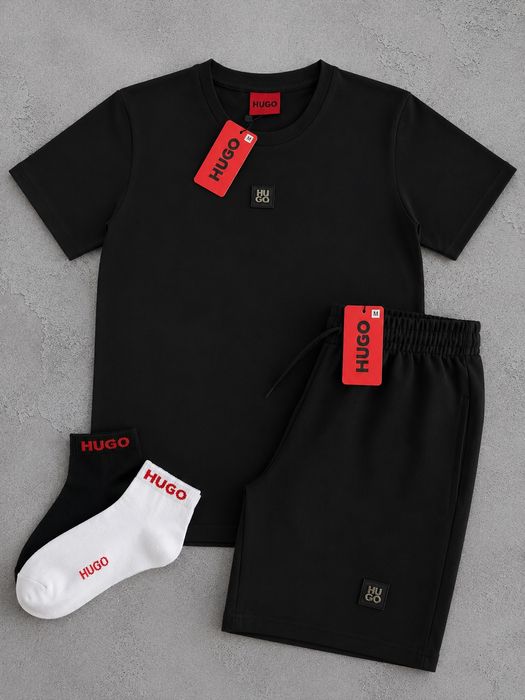 Костюм Чоловічий Футболка + Шорти HGB BLACK! Летний комплект Мужской Футболка и Шорты! Костюм Літній Матеріал Бавовна 100%! Розміри S-XXL!