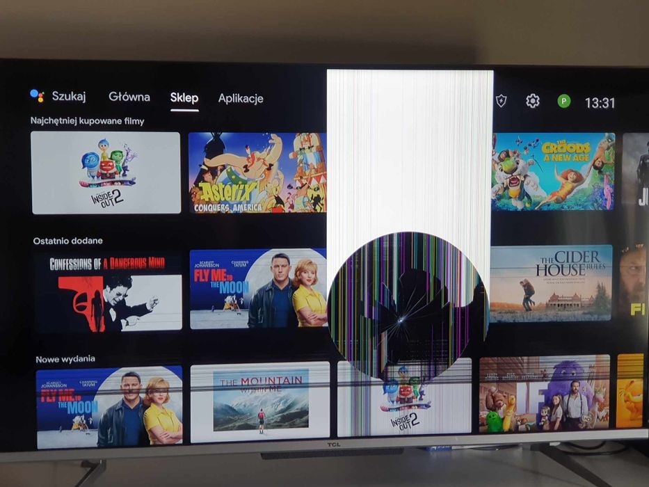 Telewizor TCL 43 całe uszkodzona matryca