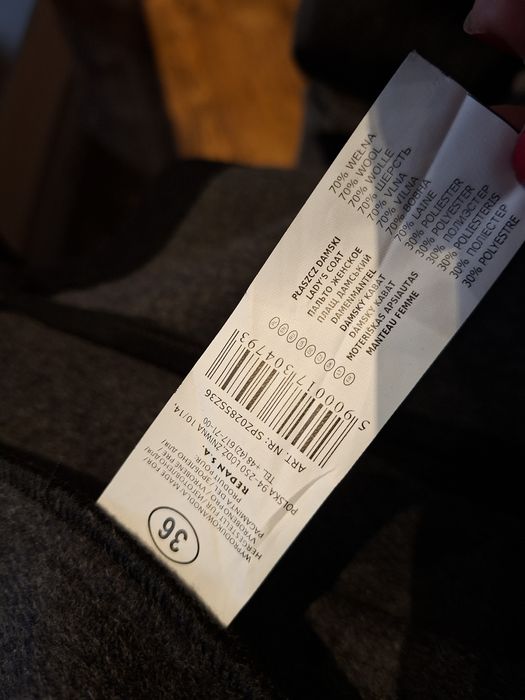 Top Secret r.S płaszcz wełniany