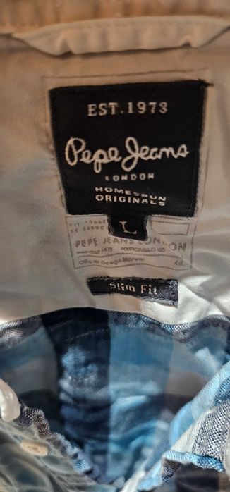 Koszula w Kratę, Pepe Jeans, Slim Fit, Rozm. L, Stan BDB