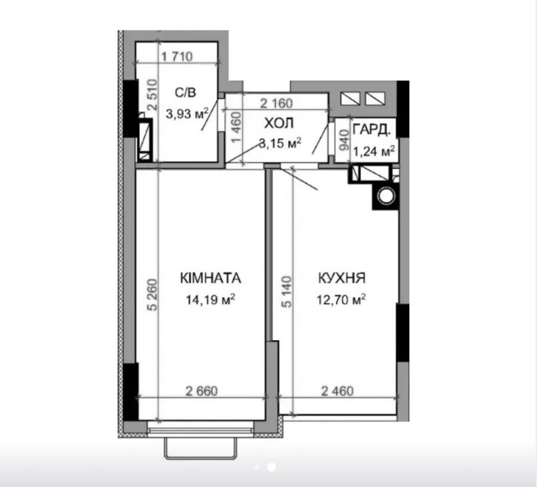 Одно кімнатна квартира в центрі міста