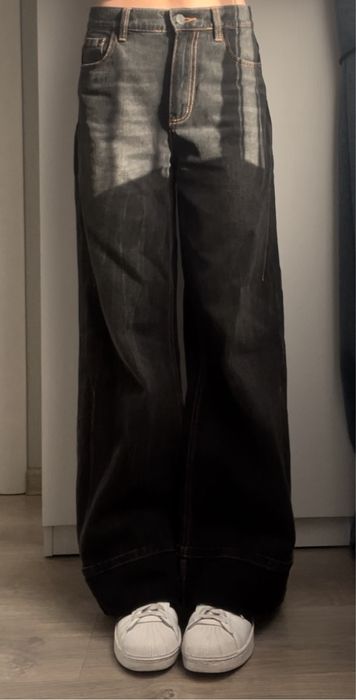 Джинси черные wide leg