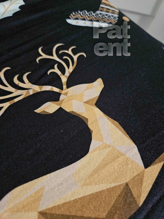 Świąteczne pokrowce na krzesła świąteczne 4 sztuki czarne święta