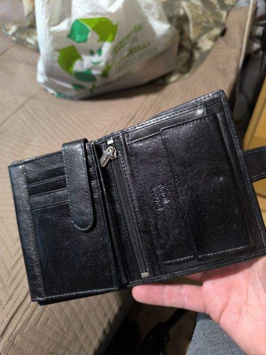 Skórzany portfel Badura nieużywany