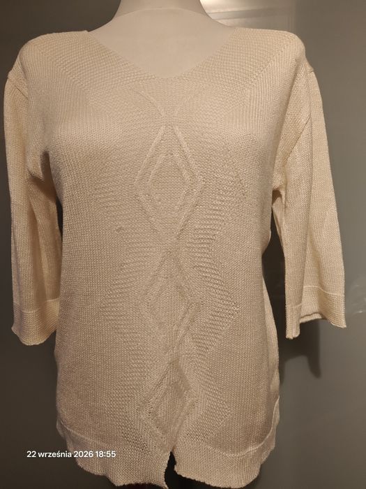 Dzianinowa bluzka ecru XL