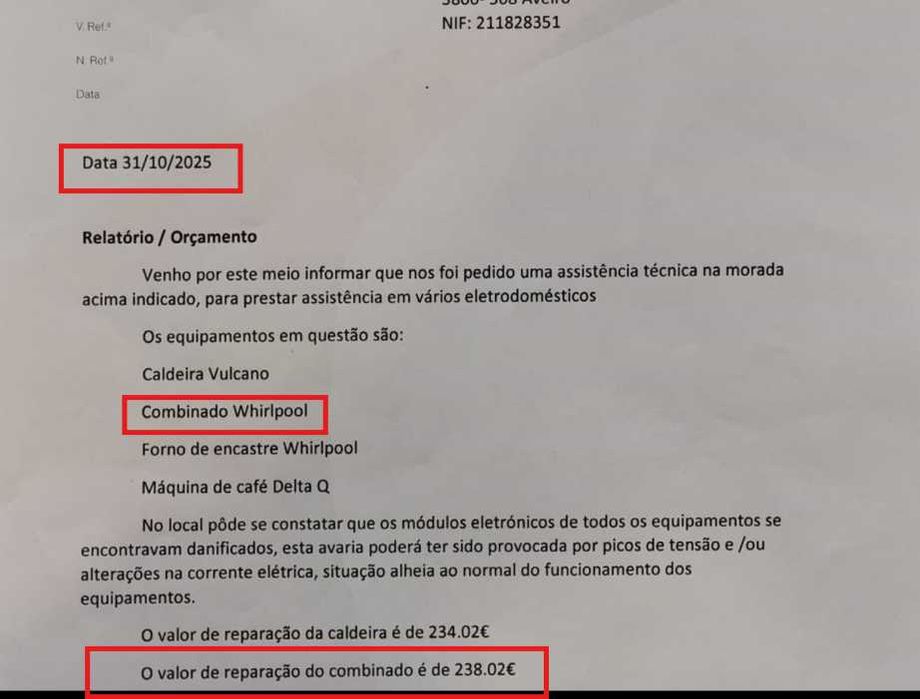 Frigorifico combinado Whirlpool - sem funcionar