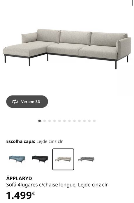 Sofá com chaise longue / canto