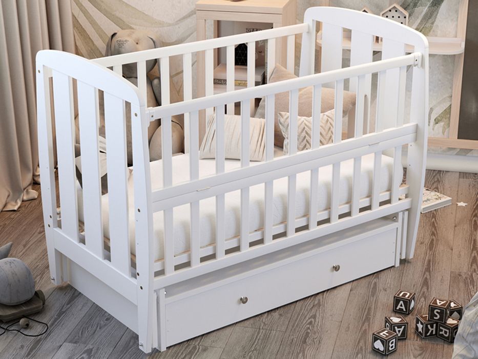 Ліжечко дитяче Шарик Колір Білий