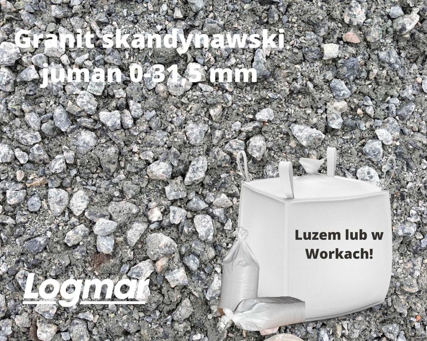 Tłuczeń kruszywo drogowe juman na podbudowę pod kostkę 0-31,5 worki