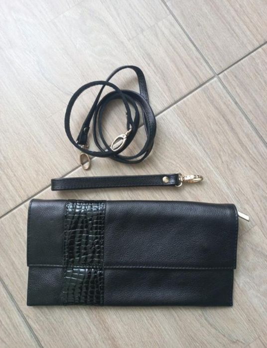 Новая кожаная сумка клатч