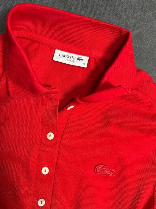 Koszula Damska Polo Lacoste z Dł.Rękawem czerwona rozmiar. XS / 34