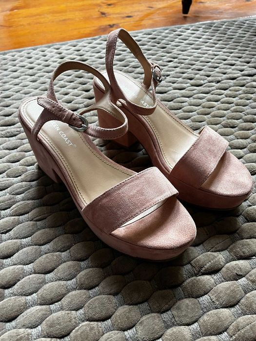 Sandálias de salto alto da Green Coast n41 em rosa claro