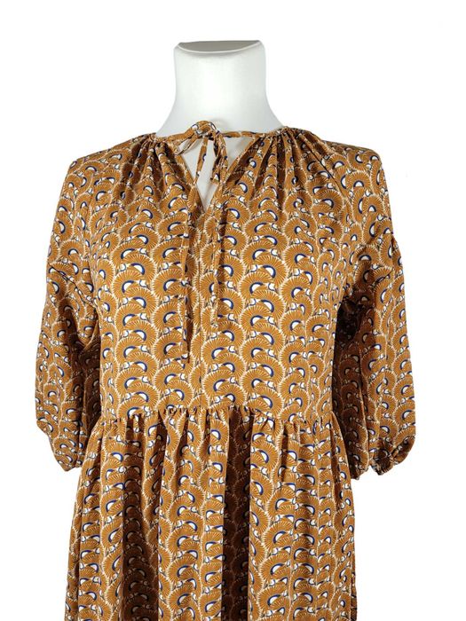 Nowa sukienka 42,XL ciemno miodowa wzór BonPrix Bodyflirt BPC