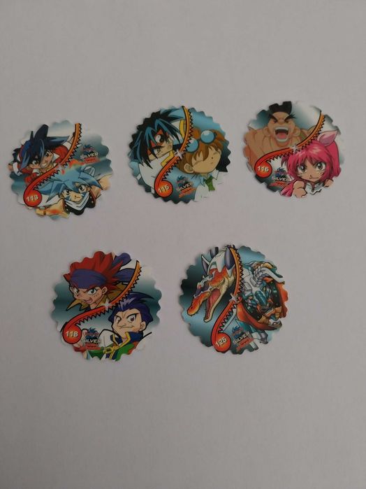 Lote 5 Beyblade Silver Mega Spinners