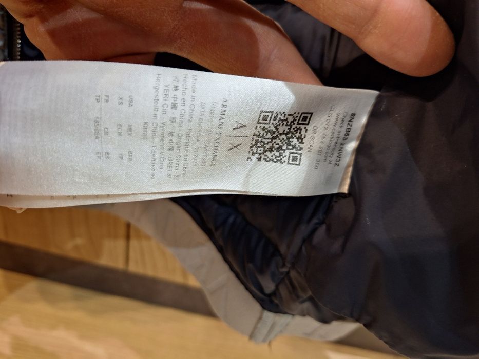 Oryginalna męska puchowa kurtka Armani