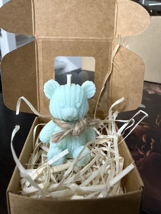 Świeca sojowa Miś podziekowania dla gości