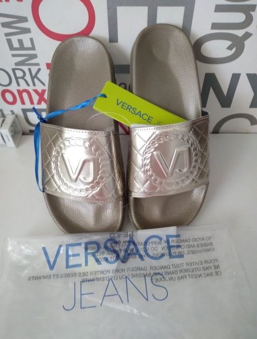 Versace Klapki złote -oryginał r. 38