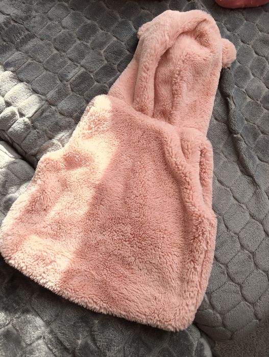 Śliczna kamizelka, 74cm, z kapturem, dla dziewczynki,