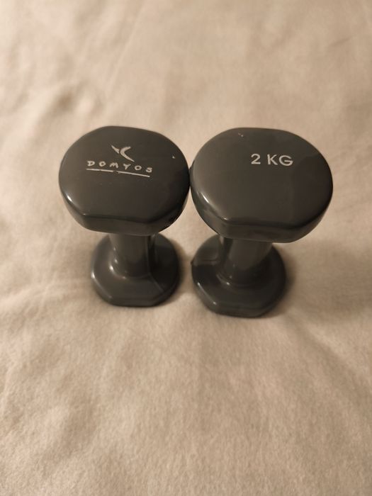 Halteres de ginásio da marca Domyos de 2kg cada