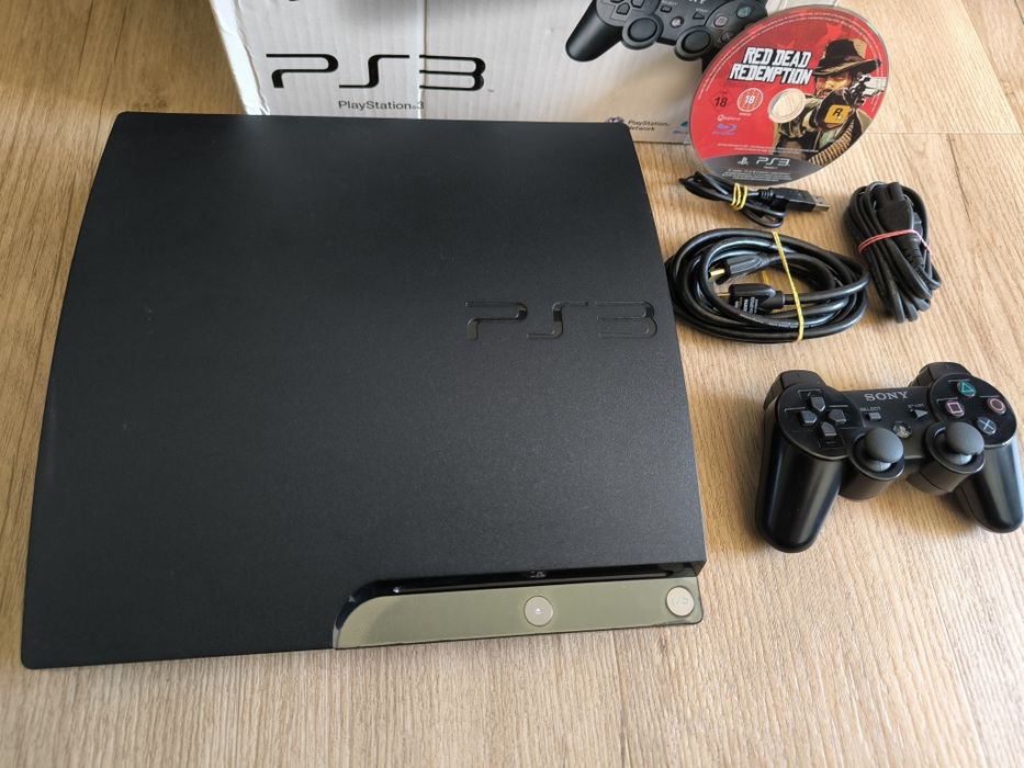 PS3 com caixa +  jogo + mais cabos Setúbal