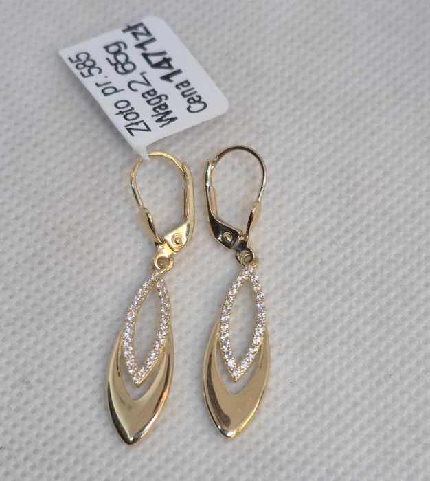 Kolczyki złote 2,65g 585 14k; Komis Jasło Igielna