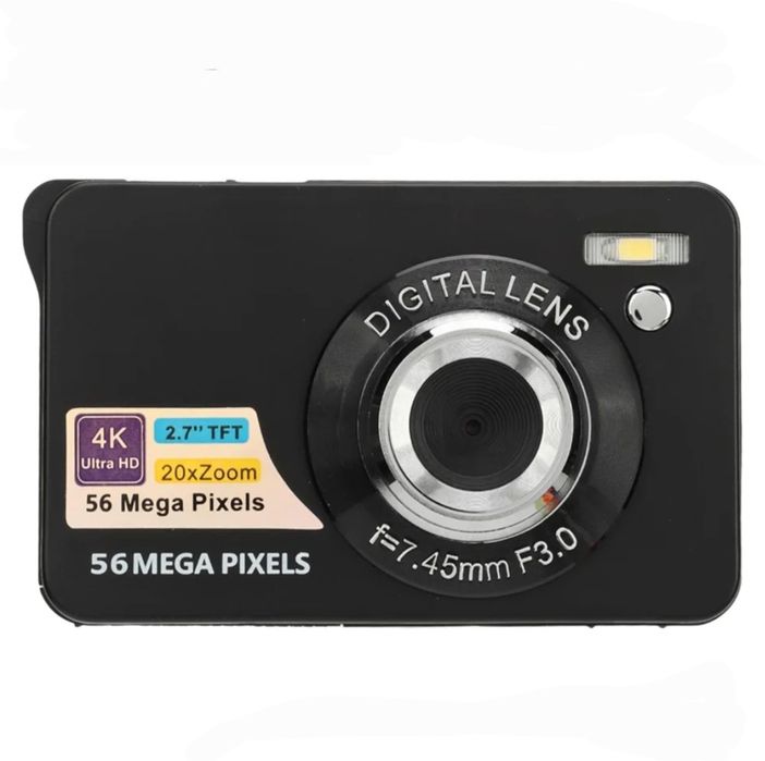 2,7-calowy Aparat Cyfrowy 4K 56MP HD z 20-krotnym Zoomem