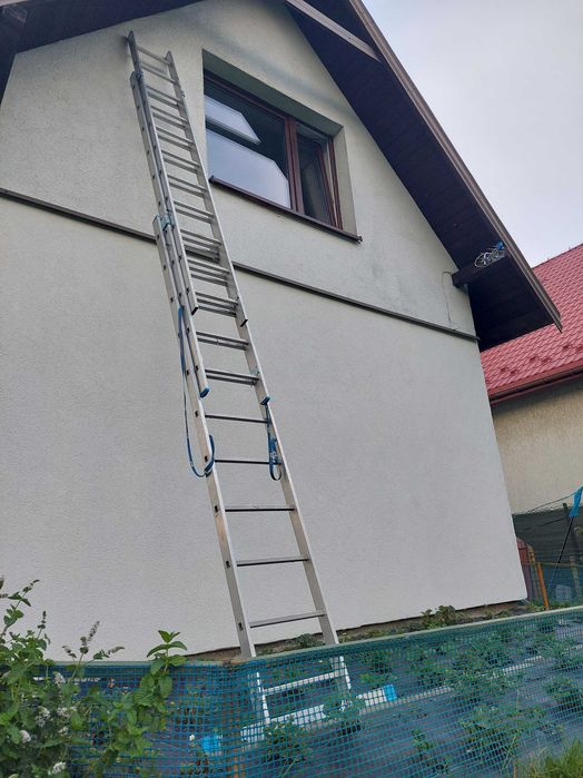 Drabina aluminiowa 3 x 11  3x12 stopni do około 7 - 9 metrów wynajem Krause Bielsko Biała