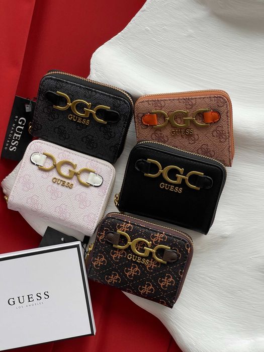 Кошелек женский Guess Dagan 4G logo мини Гесс черный с коробкой