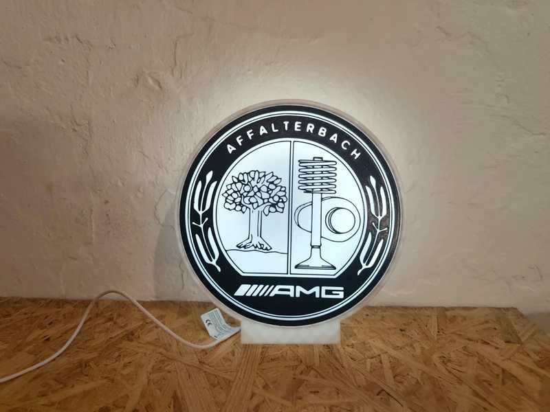 Lightbox Luminaria decorativa Mercedes AMG caixa branca