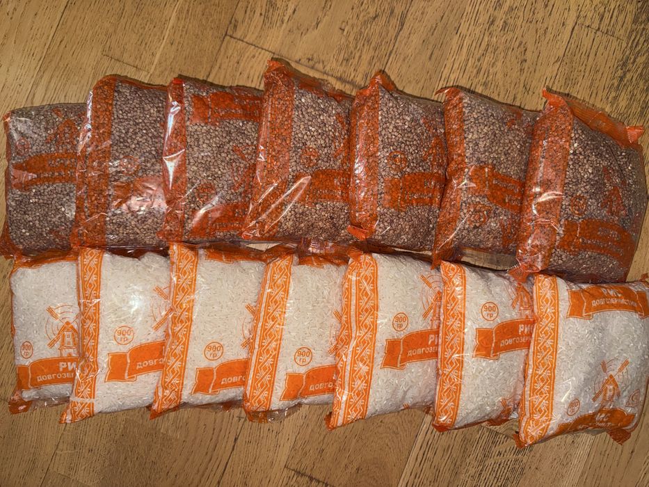 Продукты олія, борошно, цукор, сгущенка, горошок консервований, рис, кус кус, Нут Чечевица Кукуруза Фасоль Гречка Макарони Масло Сахар