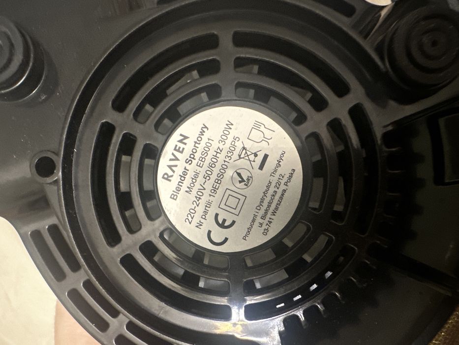 Super blender sportowy RAVEN EBS001 elektryczny używany czarny