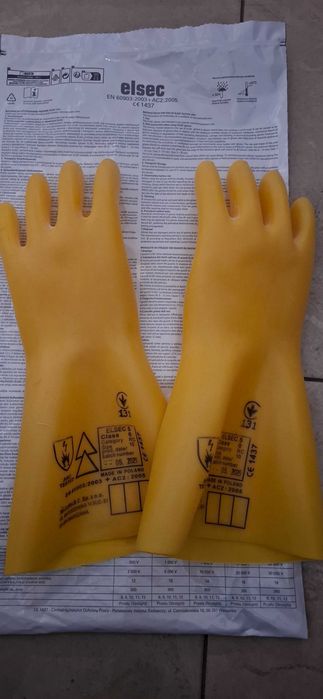 Перчатки гумові Elsen 5/10/20 деелектричні Польща клас 0- 1 -2